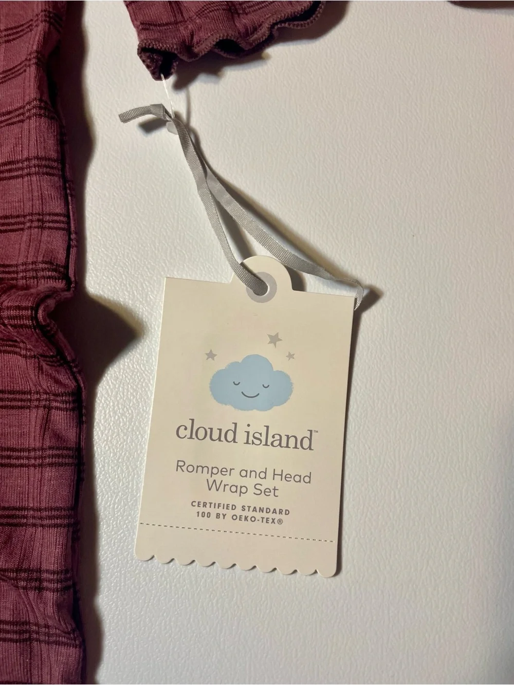 Cloud Island Mauve Striped Baby Romper with Headband Set NWT 6-9 Months Girls